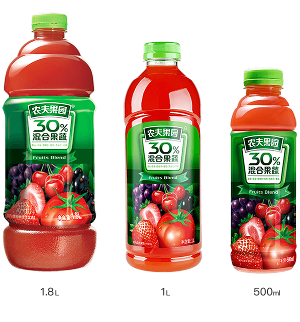 農夫果園30%混合果蔬汁飲料 番茄+草莓+櫻桃李+葡萄+黑加侖+蘋果 500ML 1L 1.8L